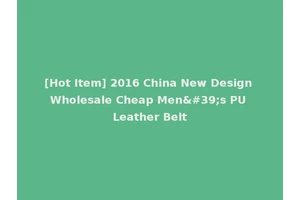 [Hot Item] 2016 China New Design Wholesale Cheap Men's PU Leather Belt