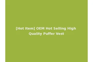 [Hot Item] OEM Hot Selling High Quality Puffer Vest