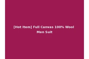 [Hot Item] Full Canvas 100% Wool Men Suit