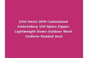 [Hot Item] OEM Customized Embroidery 100 Nylon Zipper Lightweight Down Outdoor Work Uniform Padded Vest