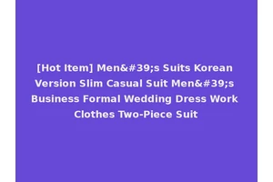 [Hot Item] Men's Suits Korean Version Slim Casual Suit Men's Business Formal Wedding Dress Work Clothes Two-Piece Suit