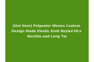 [Hot Item] Polyester Woven Custom Design Made Elastic Knot Boy's Necktie and Long Tie