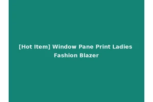 [Hot Item] Window Pane Print Ladies Fashion Blazer