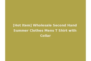 [Hot Item] Wholesale Second Hand Summer Clothes Mens T Shirt with Collar