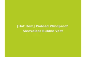 [Hot Item] Padded Windproof Sleeveless Bubble Vest