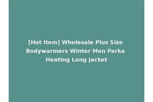 [Hot Item] Wholesale Plus Size Bodywarmers Winter Men Parka Heating Long Jacket