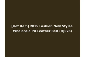 [Hot Item] 2015 Fashion New Styles Wholesale PU Leather Belt (HJ028)