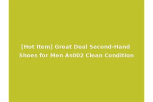 [Hot Item] Great Deal Second-Hand Shoes for Men As002 Clean Condition