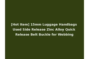 [Hot Item] 15mm Luggage Handbags Used Side Release Zinc Alloy Quick Release Belt Buckle for Webbing