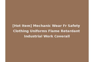 [Hot Item] Mechanic Wear Fr Safety Clothing Uniforms Flame Retardant Industrial Work Coverall