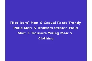 [Hot Item] Men′ S Casual Pants Trendy Plaid Men′ S Trousers Stretch Plaid Men′ S Trousers Young Men′ S Clothing
