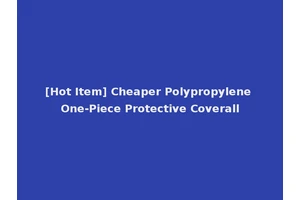 [Hot Item] Cheaper Polypropylene One-Piece Protective Coverall