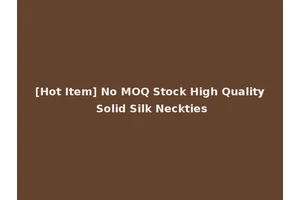 [Hot Item] No MOQ Stock High Quality Solid Silk Neckties