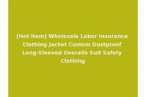 [Hot Item] Wholesale Labor Insurance Clothing Jacket Custom Dustproof Long-Sleeved Overalls Suit Safety Clothing