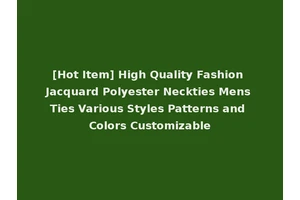 [Hot Item] High Quality Fashion Jacquard Polyester Neckties Mens Ties Various Styles Patterns and Colors Customizable