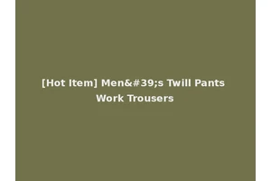 [Hot Item] Men's Twill Pants Work Trousers