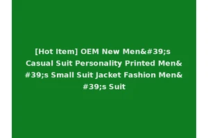 [Hot Item] OEM New Men's Casual Suit Personality Printed Men's Small Suit Jacket Fashion Men's Suit
