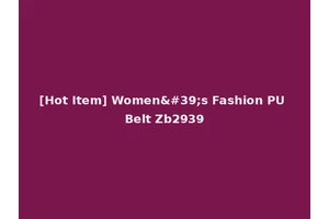 [Hot Item] Women's Fashion PU Belt Zb2939