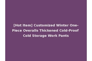 [Hot Item] Customized Winter One-Piece Overalls Thickened Cold-Proof Cold Storage Work Pants