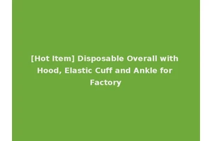 [Hot Item] Disposable Overall with Hood, Elastic Cuff and Ankle for Factory