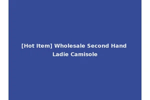 [Hot Item] Wholesale Second Hand Ladie Camisole