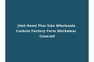 [Hot Item] Plus Size Wholesale Custom Factory Farm Workwear Coverall