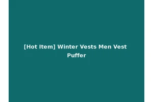 [Hot Item] Winter Vests Men Vest Puffer