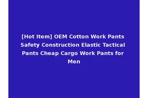 [Hot Item] OEM Cotton Work Pants Safety Construction Elastic Tactical Pants Cheap Cargo Work Pants for Men