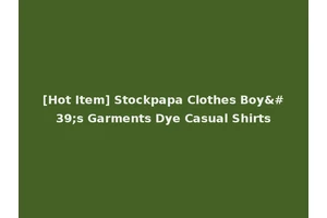 [Hot Item] Stockpapa Clothes Boy's Garments Dye Casual Shirts