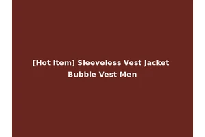 [Hot Item] Sleeveless Vest Jacket Bubble Vest Men