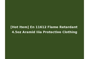 [Hot Item] En 11612 Flame Retardant 4.5oz Aramid Iiia Protective Clothing