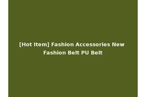 [Hot Item] Fashion Accessories New Fashion Belt PU Belt