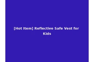 [Hot Item] Reflective Safe Vest for Kids