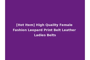 [Hot Item] High Quality Female Fashion Leopard Print Belt Leather Ladies Belts