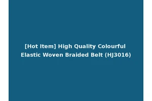 [Hot Item] High Quality Colourful Elastic Woven Braided Belt (HJ3016)