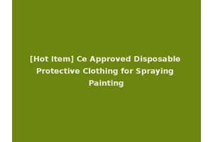 [Hot Item] Ce Approved Disposable Protective Clothing for Spraying Painting