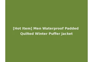 [Hot Item] Men Waterproof Padded Quilted Winter Puffer Jacket