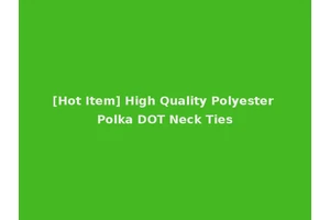 [Hot Item] High Quality Polyester Polka DOT Neck Ties