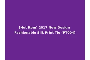 [Hot Item] 2017 New Design Fashionable Silk Print Tie (PT004)