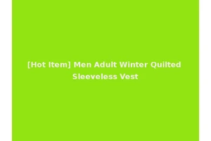 [Hot Item] Men Adult Winter Quilted Sleeveless Vest