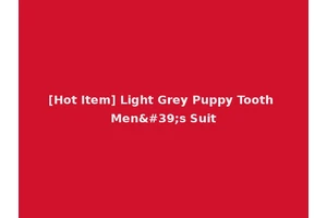[Hot Item] Light Grey Puppy Tooth Men's Suit