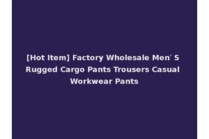 [Hot Item] Factory Wholesale Men′ S Rugged Cargo Pants Trousers Casual Workwear Pants