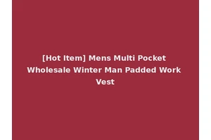 [Hot Item] Mens Multi Pocket Wholesale Winter Man Padded Work Vest