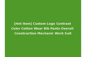 [Hot Item] Custom Logo Contrast Color Cotton Wear Bib Pants Overall Construction Mechanic Work Suit