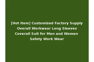 [Hot Item] Customized Factory Supply Overall Workwear Long Sleeves Coverall Suit for Men and Women Safety Work Wear
