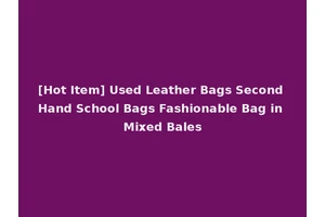 [Hot Item] Used Leather Bags Second Hand School Bags Fashionable Bag in Mixed Bales