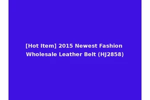 [Hot Item] 2015 Newest Fashion Wholesale Leather Belt (HJ2858)