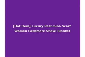 [Hot Item] Luxury Pashmina Scarf Women Cashmere Shawl Blanket