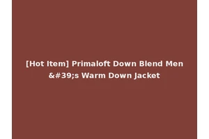 [Hot Item] Primaloft Down Blend Men's Warm Down Jacket