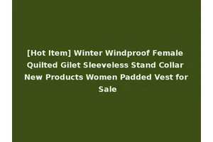 [Hot Item] Winter Windproof Female Quilted Gilet Sleeveless Stand Collar New Products Women Padded Vest for Sale